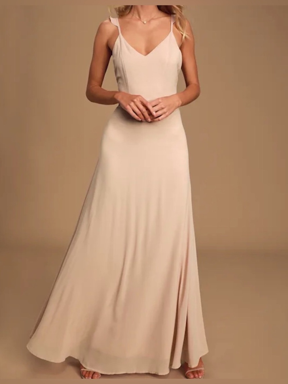 NWT Lulus Meteoric Rise Blush Pink Maxi Dress